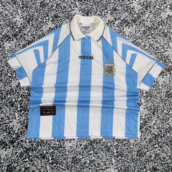 Vintage Adidas Argentina 1994 World Cup Jersey Size 4 AFA Maradona 🇦🇷🏆⚽️